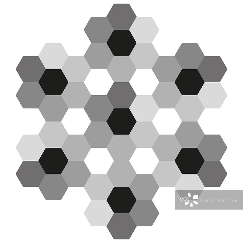 六边形网格图案黑灰色图片素材