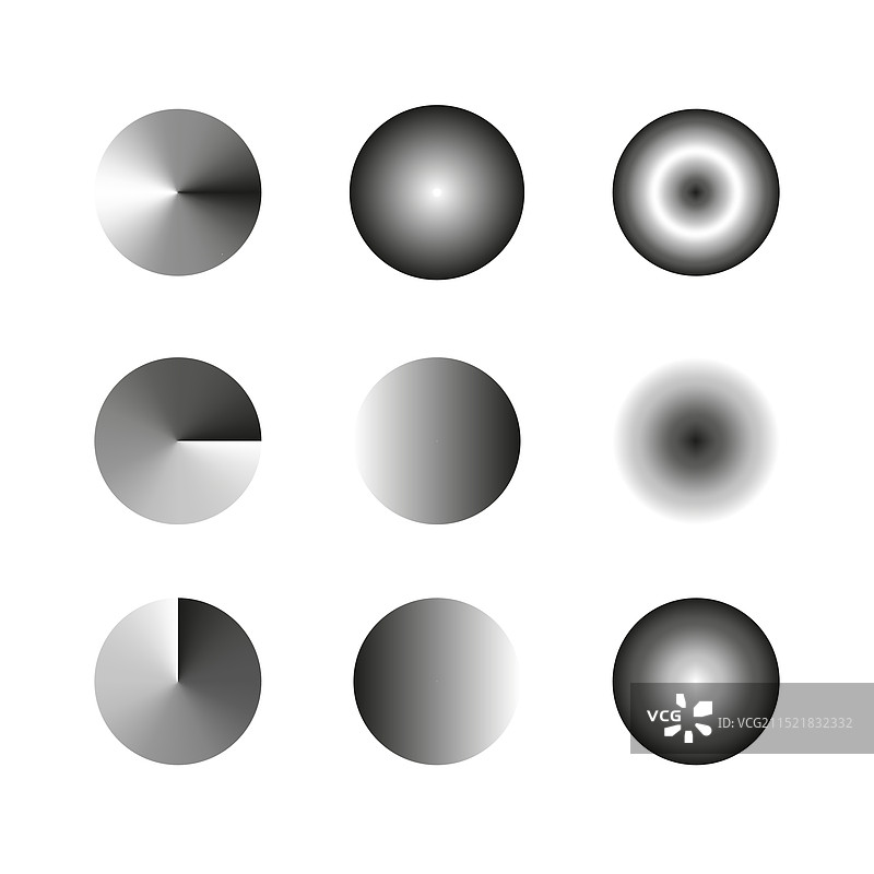 黑白渐变圆形图案图片素材