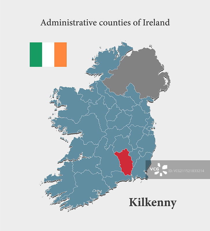 爱尔兰基尔肯尼郡地图图片素材