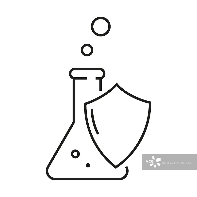 耐化学腐蚀的烧瓶与防护罩图标图片素材