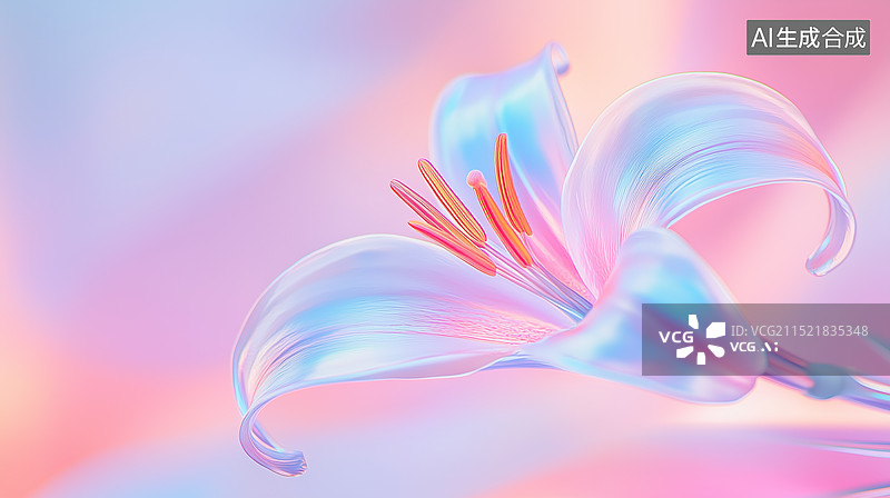 【AI数字艺术】夏天百合花绽放特写图片素材