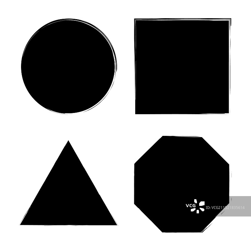 中风形状墨水笔刷污渍水彩图片素材