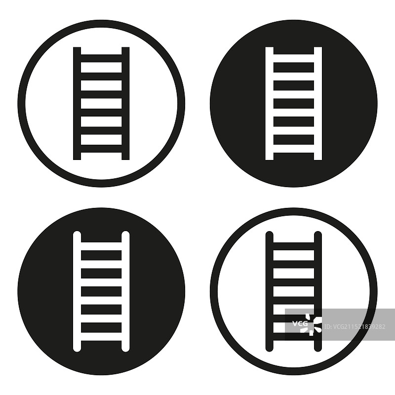 圆形框架中的梯子图标合集图片素材