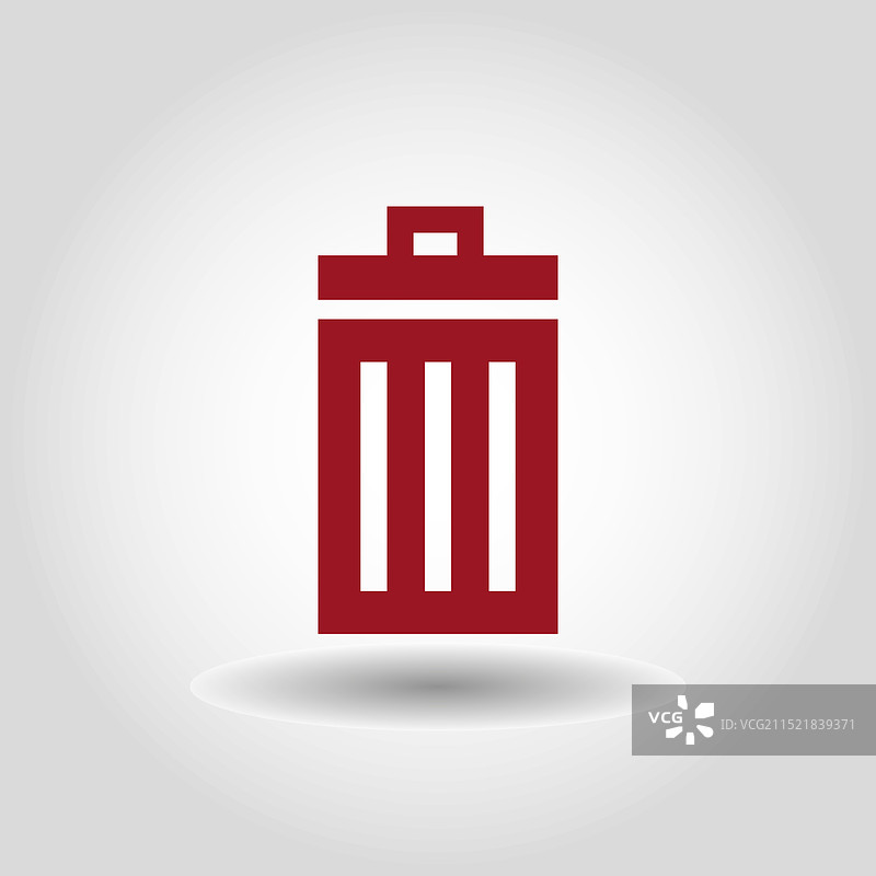 红色垃圾箱符号灰色背景垃圾桶图标图片素材
