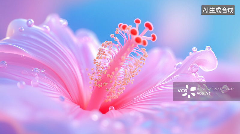 【AI数字艺术】一朵木棉花绽放特写图片素材