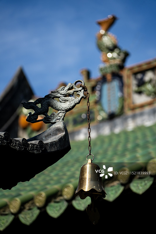 中国广东省惠州市博罗罗浮山风景区 道教五大观之一 酥醪观 古建筑 屋脊 局部特写图片素材