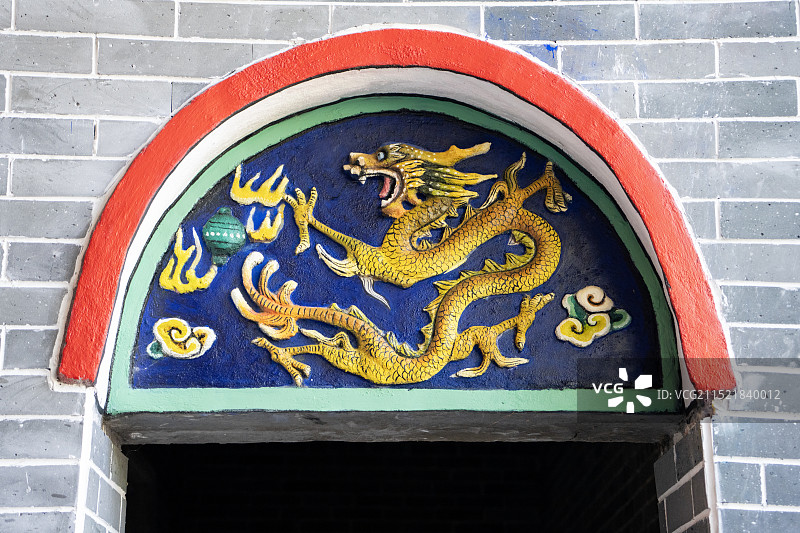 中国广东省惠州市博罗罗浮山风景区 道教五大观之一 酥醪观 古建筑 屋脊 局部特写图片素材