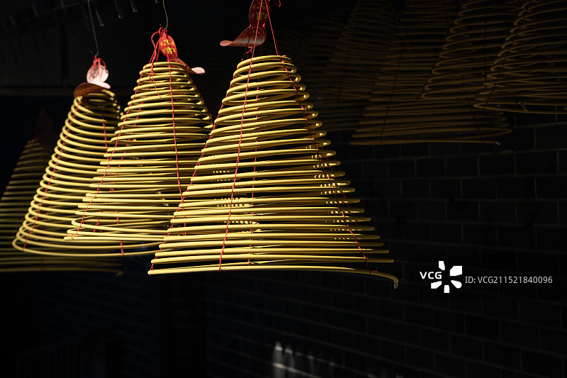 广东省惠州市博罗罗浮山风景区 道教五大观之一 酥醪观 盘香特写图片素材