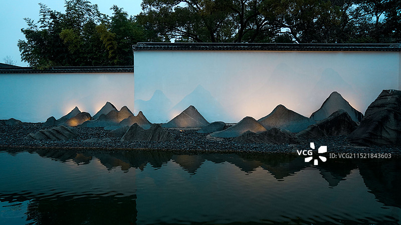 傍晚的苏州市博物馆建筑图片素材