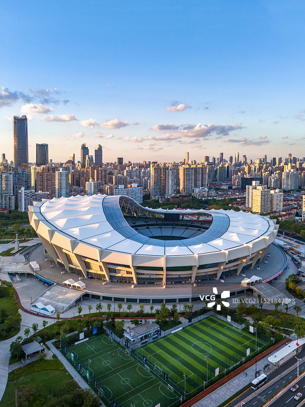 上海八万人体育场俯拍图片素材