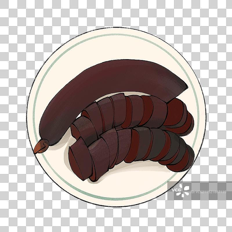 藏族血肠-西藏特色美食土特产小吃插画元素图片素材