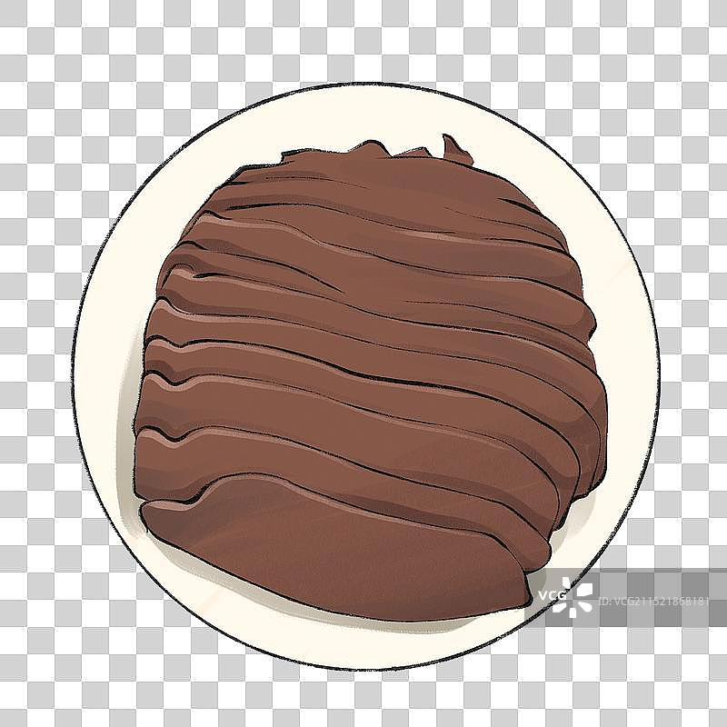 蒸牛舌-西藏特色美食土特产小吃插画元素图片素材