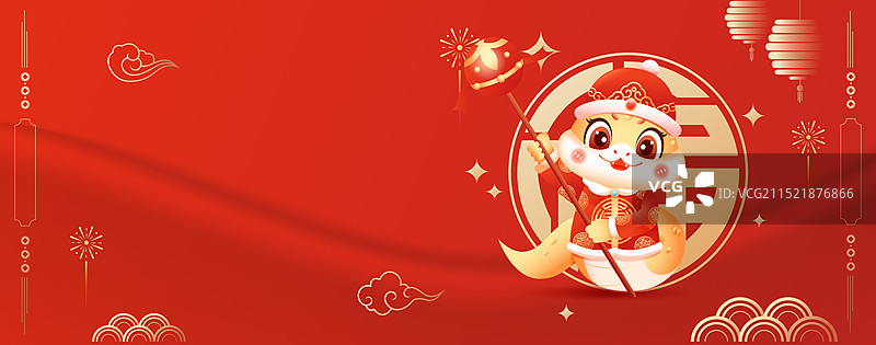 国潮风2025蛇年十二生肖巳蛇3D卡通形象矢量插画图片素材