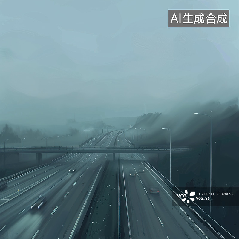 【AI数字艺术】高速公路上的车辆图片素材