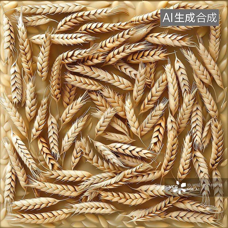 【AI数字艺术】小麦 矩形元素图片素材