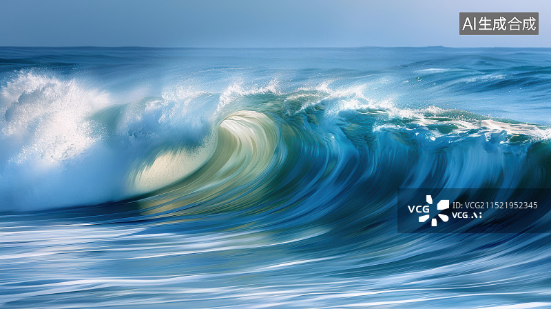 【AI数字艺术】汹涌的海浪图片素材