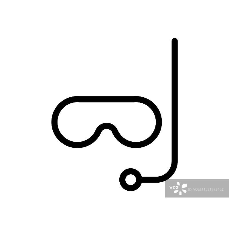 白色背景上隔离的潜水面罩图标图片素材