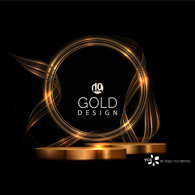 金色领奖台和抽象设计图片素材