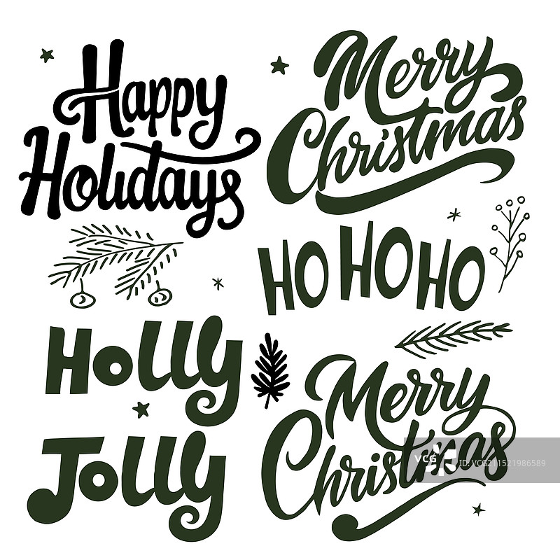 圣诞快乐新年手绘元素图片素材