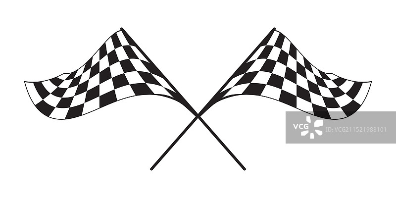 带方格图案的交叉赛车旗图片素材