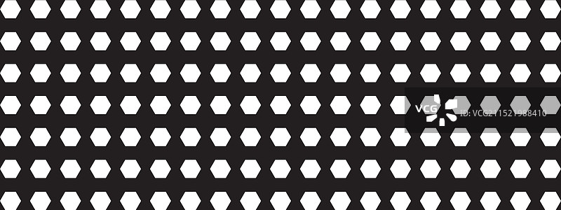 黑色背景上的重复白色六边形图片素材