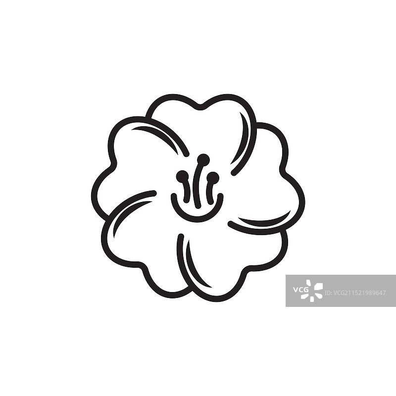 夏威夷芙蓉花图标合集图片素材