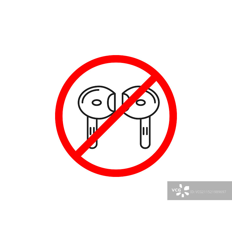 禁止使用耳机标志图标集图片素材