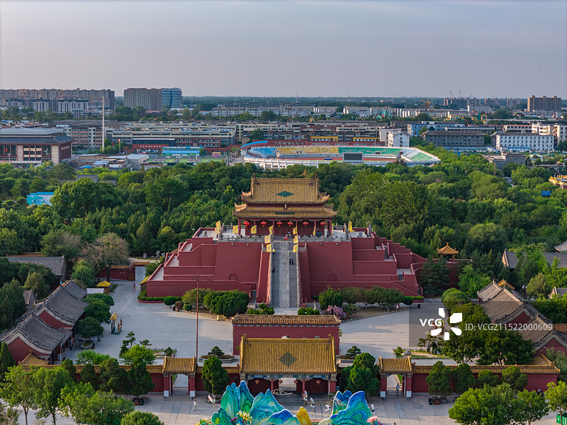 航拍河南开封龙亭公园 开封宋都皇城旅游度假区 北宋皇宫旧址 玉带桥龙亭大殿潘杨二湖杨家湖潘家湖图片素材