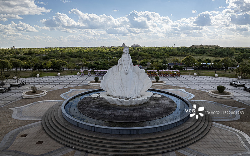 河北省唐山市乐亭县菩提岛航拍图片素材