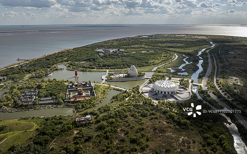 河北省唐山市乐亭县菩提岛航拍图片素材