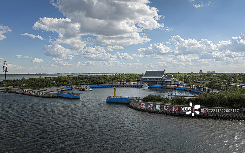 河北省唐山市乐亭县菩提岛景区航拍图片素材
