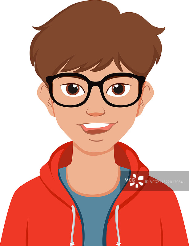 戴眼镜的快乐年轻人图片素材