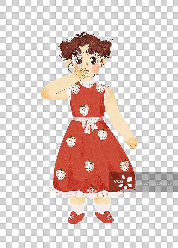 女孩吃惊插画元素图片素材