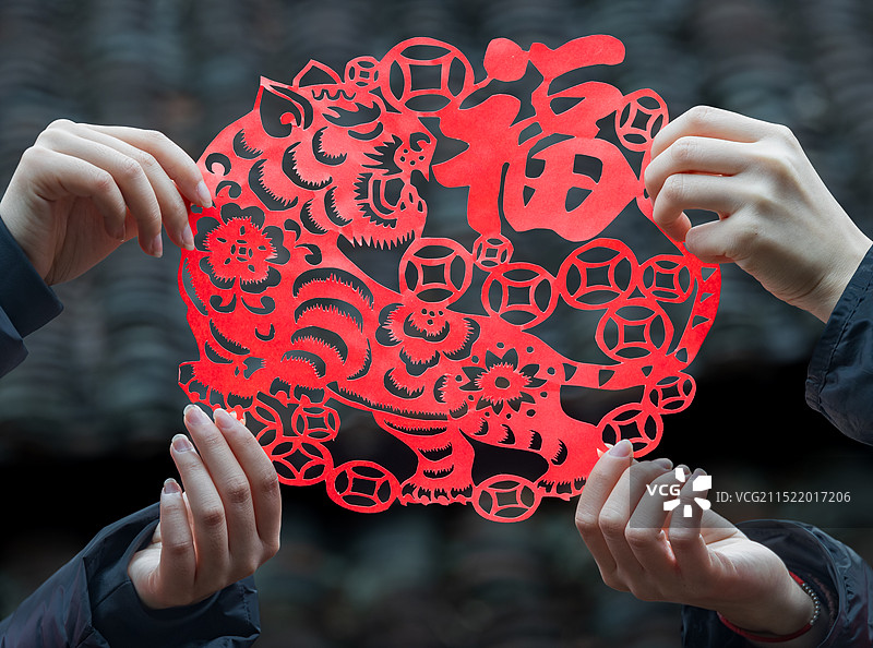 剪纸福字图片素材