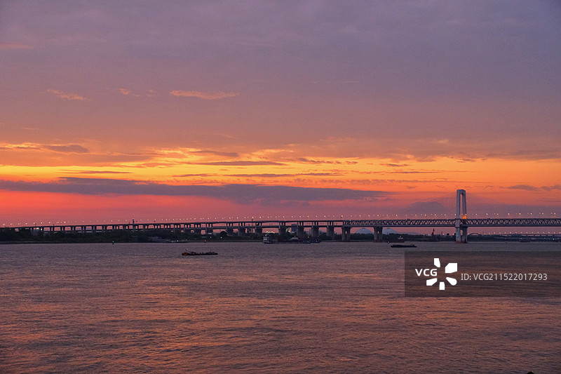 芜湖滨江公园晚霞图片素材