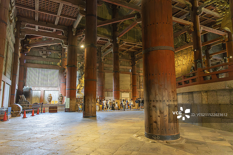 日本奈良东大寺内部，室内图片素材