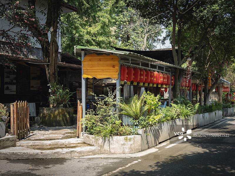 成都三道堰青杠树景区图片素材