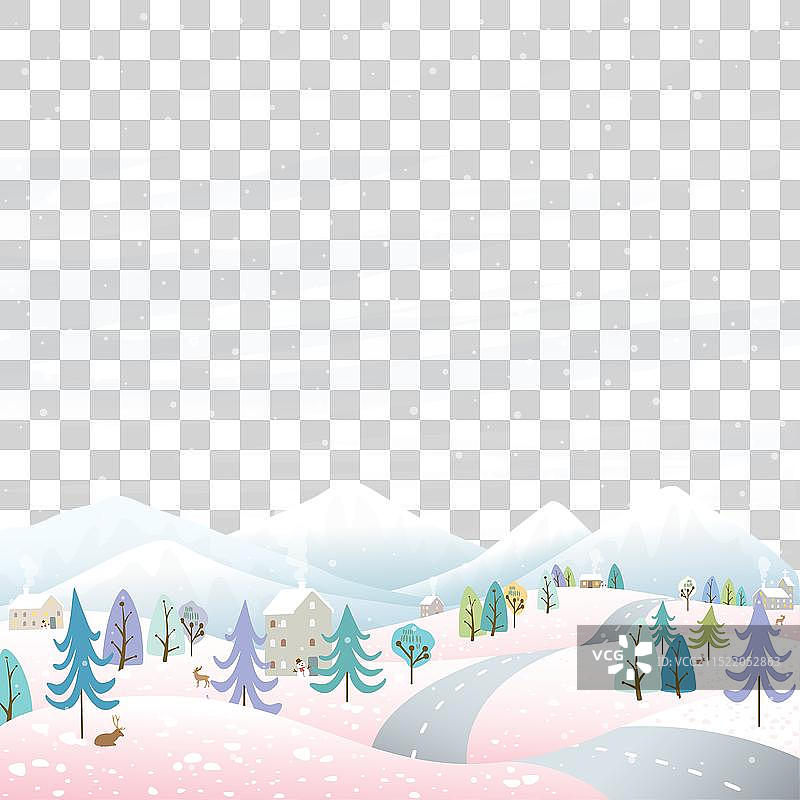 冬季景色与小镇图片素材