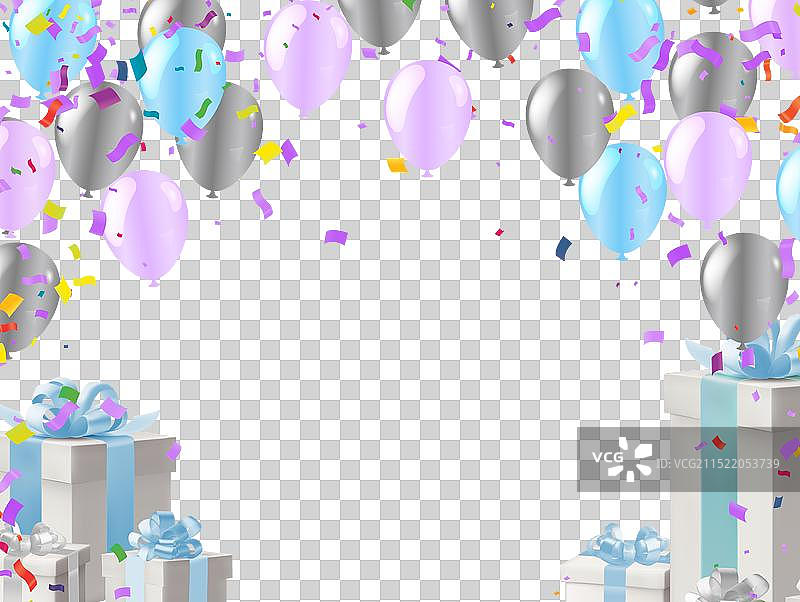 气球和礼物的庆祝背景图片素材