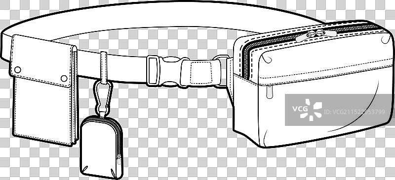 多功能腰包轮廓时尚图片素材