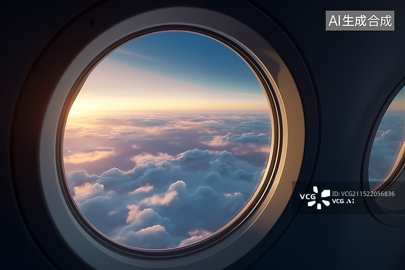【AI数字艺术】飞机窗户图片素材