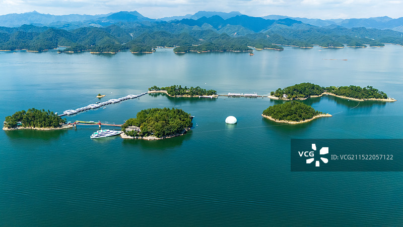 千岛湖月光岛 航拍视角图片素材