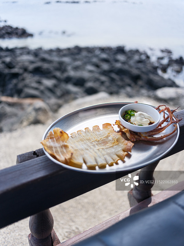 济州岛牛岛烤鱿鱼图片素材