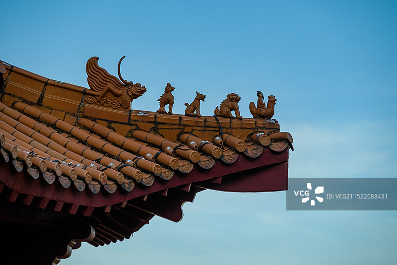 南沙天后宫屋顶脊兽图片素材