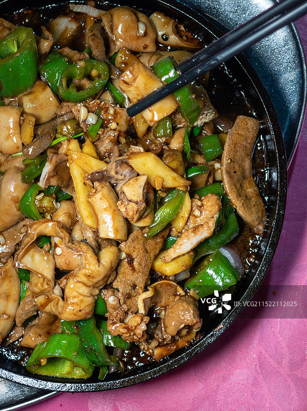 铁板炒猪杂图片素材