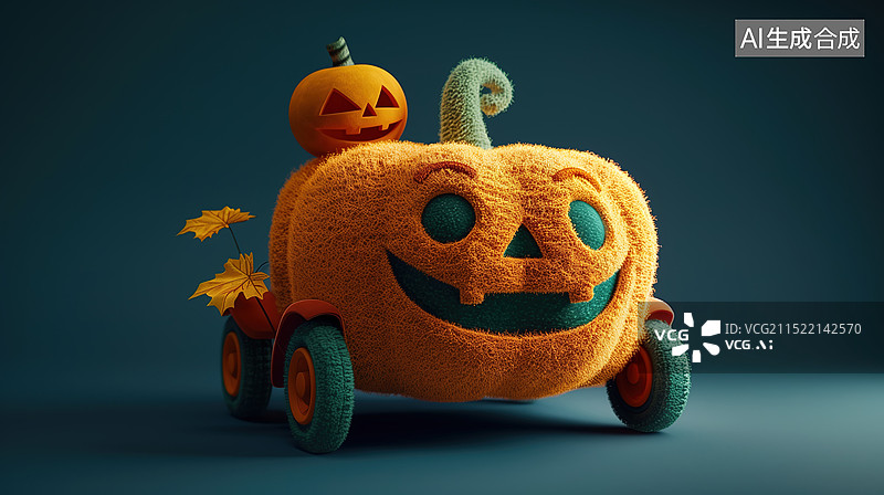 【AI数字艺术】万圣节南瓜和女巫图片素材