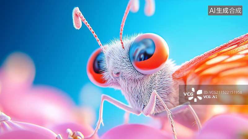 【AI数字艺术】1只蝴蝶特写图片素材