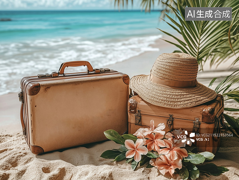 【AI数字艺术】旅行相关的物品和人图片素材