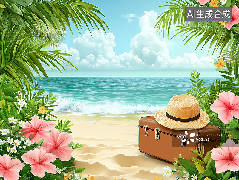 【AI数字艺术】旅行相关的物品和人图片素材