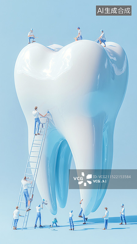 【AI数字艺术】三维牙齿清图洗牙齿健康图片素材